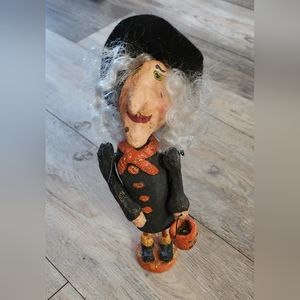 COPY - Vintage Monnie Wilson Paper Mache Witch Figure Nodder